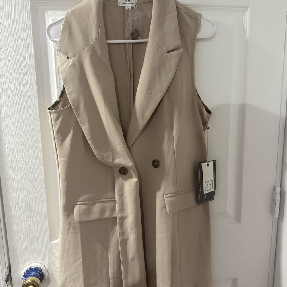 Have Tan Vest with Button Accents